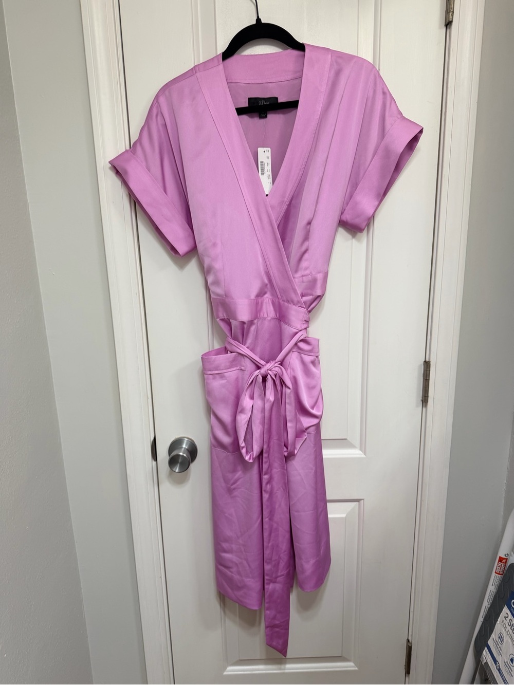 Silky Lavender Wrap dress with Tie Waist